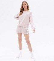 New Look Lilac Star Sweatshirt and Short Lounge Set